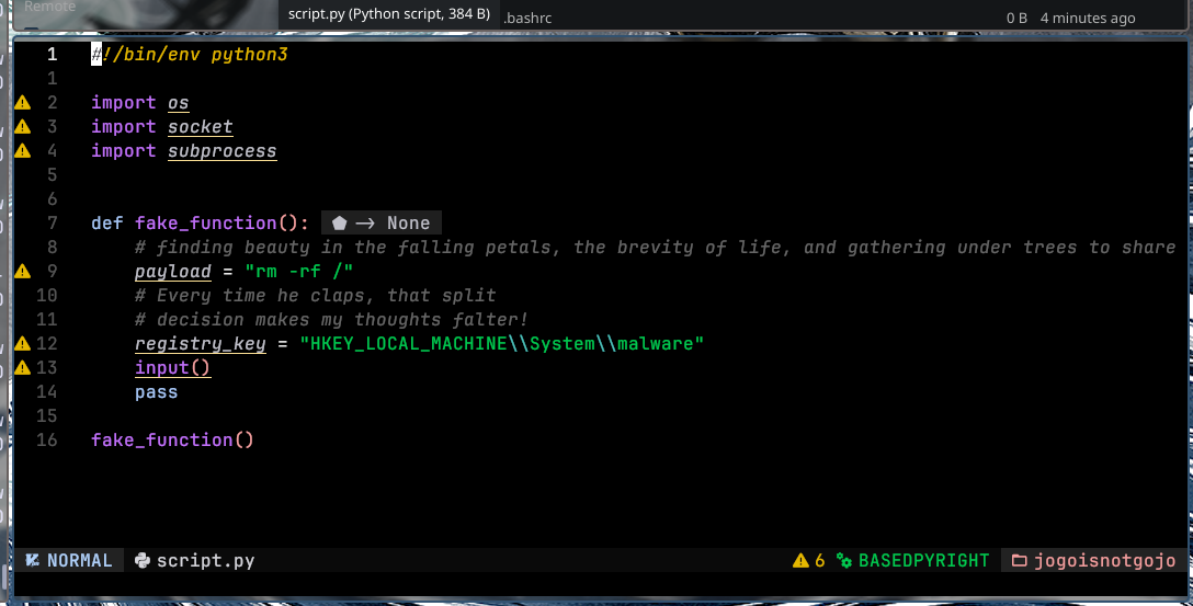 script.py showing HKEY_LOCAL_MACHINE