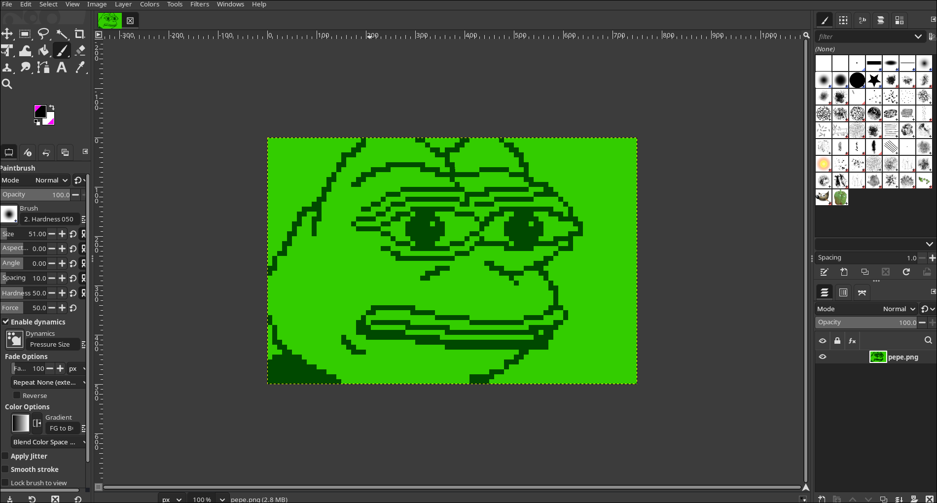 GIMP opened screenshot