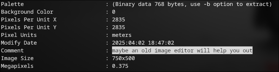 Metadata hint screenshot