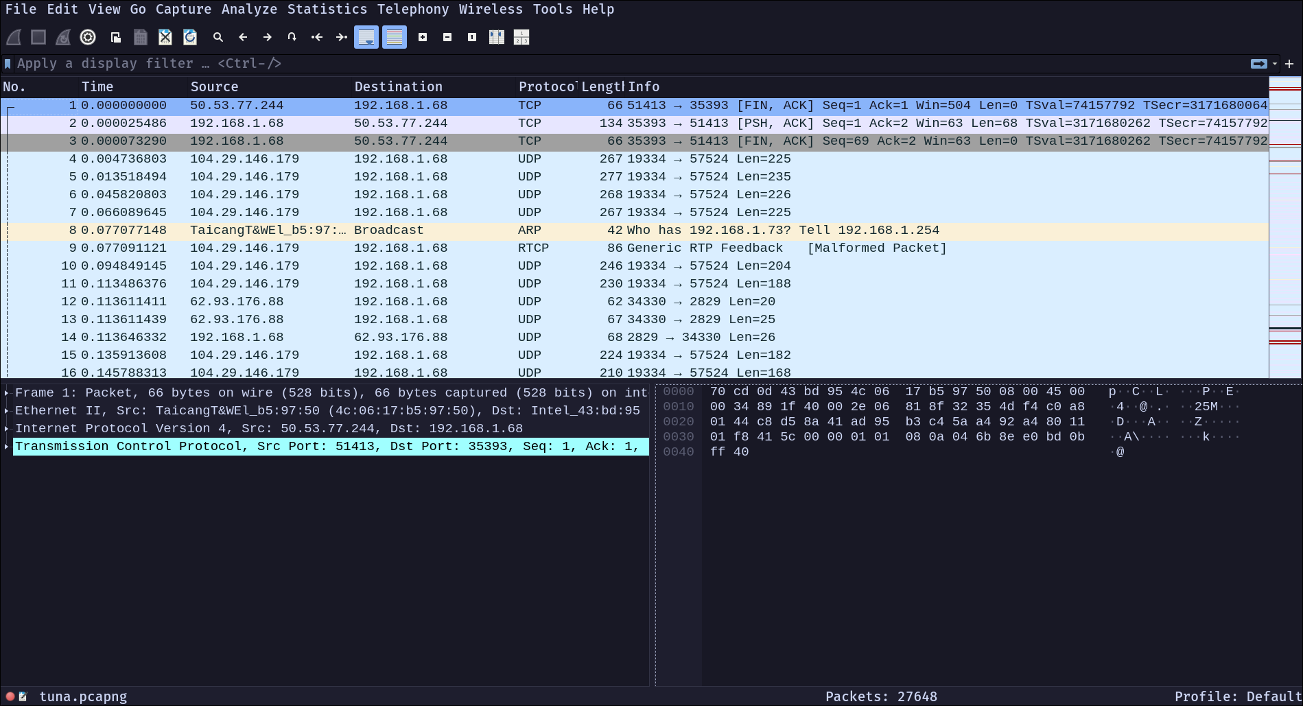 PCAP in Wireshark
