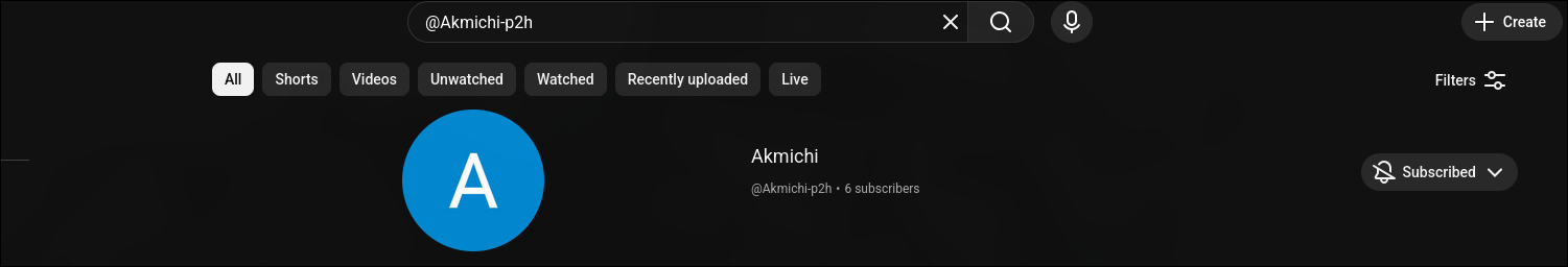 YouTube channel search